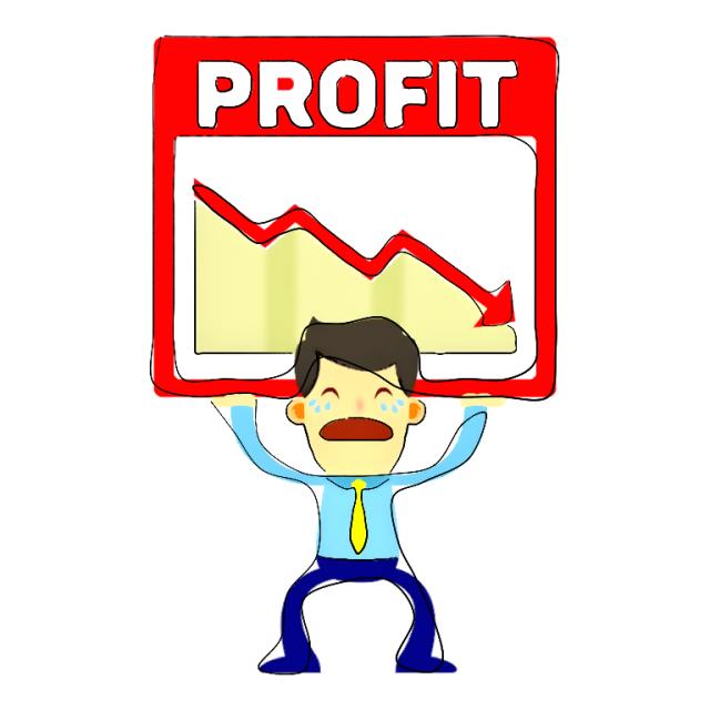 man holding up profit loss chart