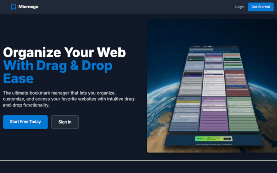 MicroxGo Bookmark Manager & Start Page